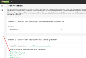 So richten Sie eigene Fehlerseiten im cPanel ein 2