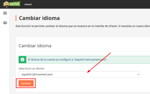 Cómo cambiar el idioma en cPanel 2