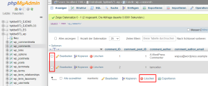 So löschen Sie mit phpMyAdmin eine Tabelle in einer Datenbank 4