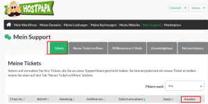 Wie Sie Support-Tickets eröffnen und darauf zugreifen 2