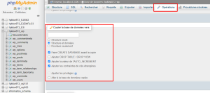 Comment copier une table de base de données avec phpMyAdmin 5