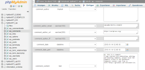 So ändern Sie mit phpMyAdmin Felder in Datenbanktabellen 5