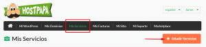 Mis servicios Escritorio de HostPapa
