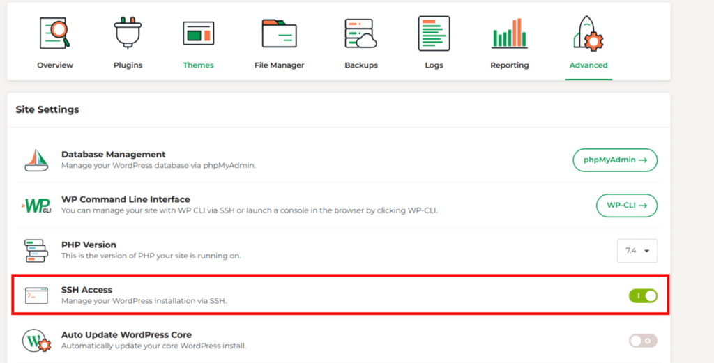 How to enable WordPress SSH access Managed WordPress