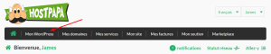 HostPapa Dashboard, Mon WordPress