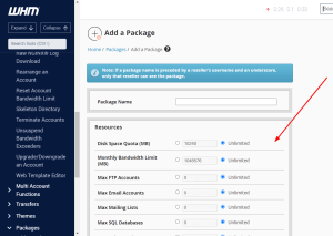 Managing your hosting packages in WHM 2