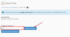 How to change the server time zone in WHM change time zone
