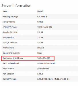 Error message: Page cannot be displayed dedicated IP address example