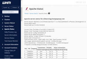 How to view Apache Status in WHM Apache status