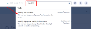 How to modify a cPanel account in WHM 