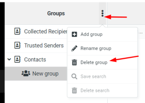 Delete group of contacts in Papamail