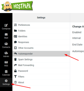 Webmail Settings Autorresponder