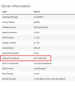 Error message: Page cannot be displayed shared IP address example