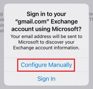 Configure manually Microsoft Exchange to add a Google Workspace account