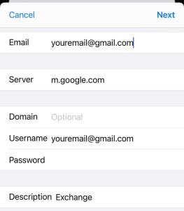 How to set up Google Workspace email on your iPhone or iPad using Google Sync (Exchange) 2