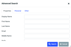 Advanced search for email contacts