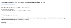 How to push the staging copy to the live website using Softaculous Apps Installer 5