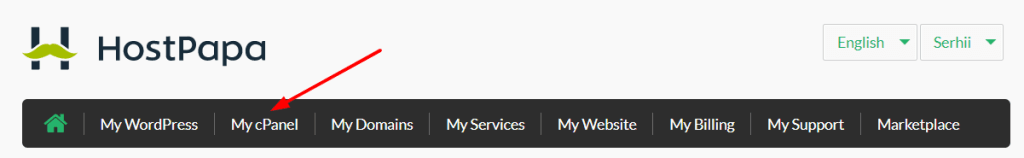 HostPapa click on My cPanel