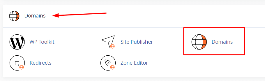 Click on Domains from My cPanel