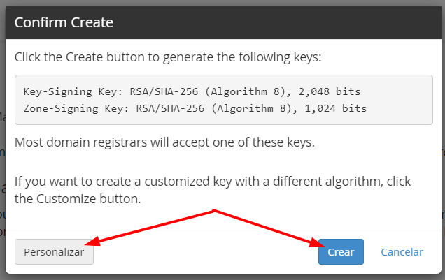 Personalizar y crear key