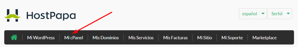 Da clic a Mi cPanel en el Escritorio de HostPapa