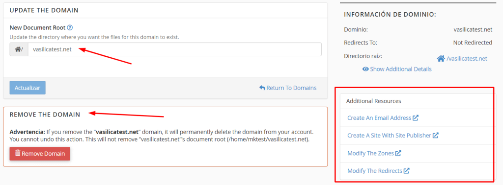 Cómo configurar los recursos adicionales de un dominio con HostPapa