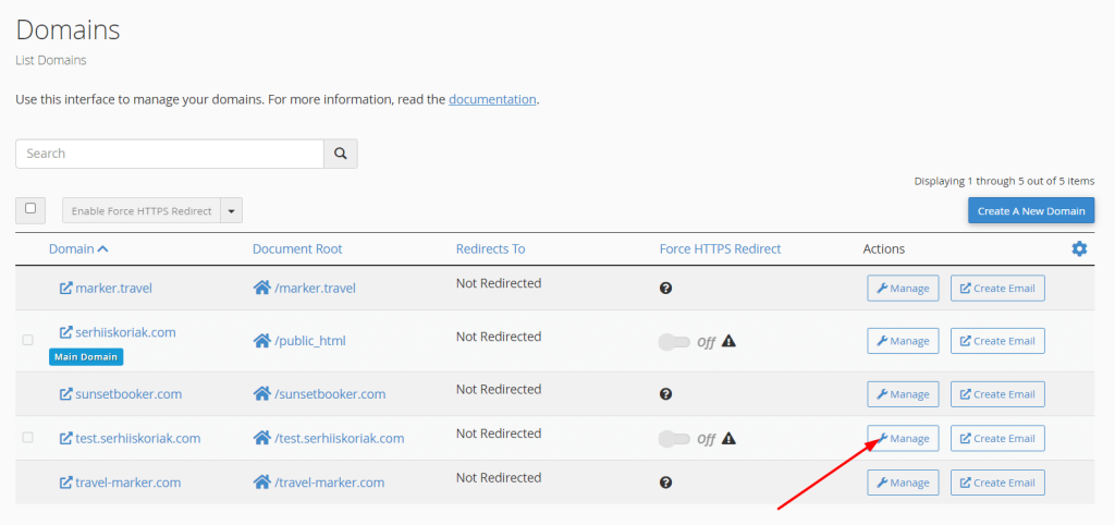 How to manage a subdomain in cPanel