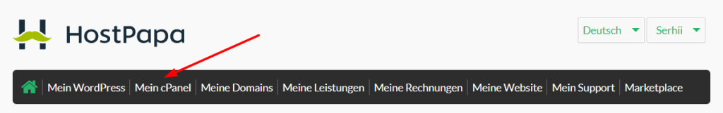 Klicken Sie auf Mein cPanel. 