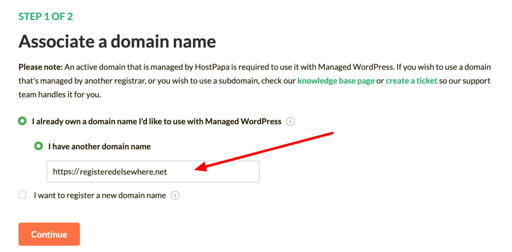 How to create a new WordPress site - add a domain name if needed