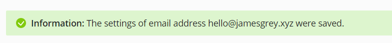 Plesk success message!