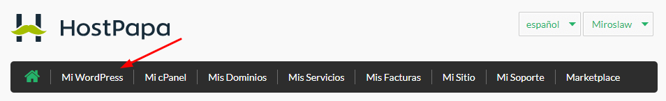 Da click en Mi WordPress en tu escritorio de HostPapa