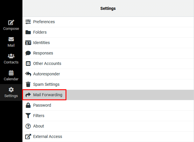 Select Mail Forwarding in your HostPapa email panel.