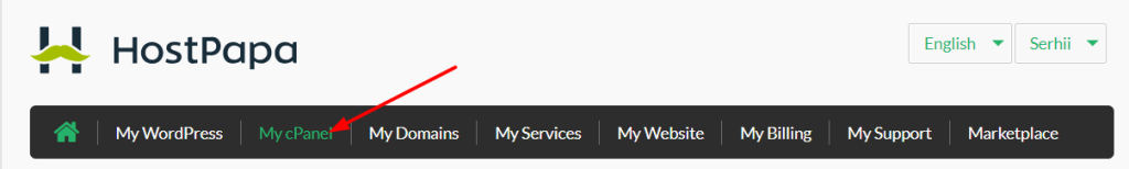In your HostPapa Dashboard, click on My cPanel.
