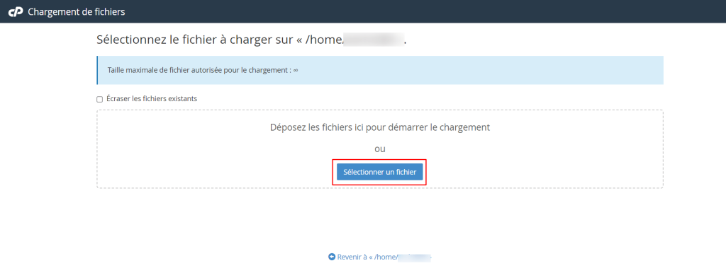 Cliquez sur Sélectionner un fichier et choisissez les fichiers/dossiers