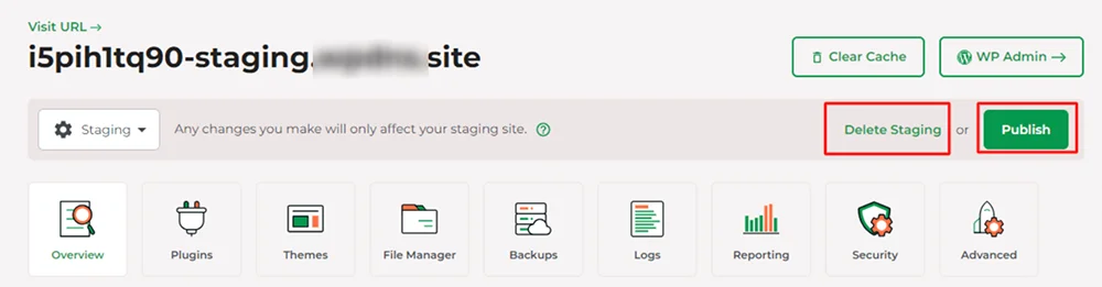 Delete or Publish your staging site.