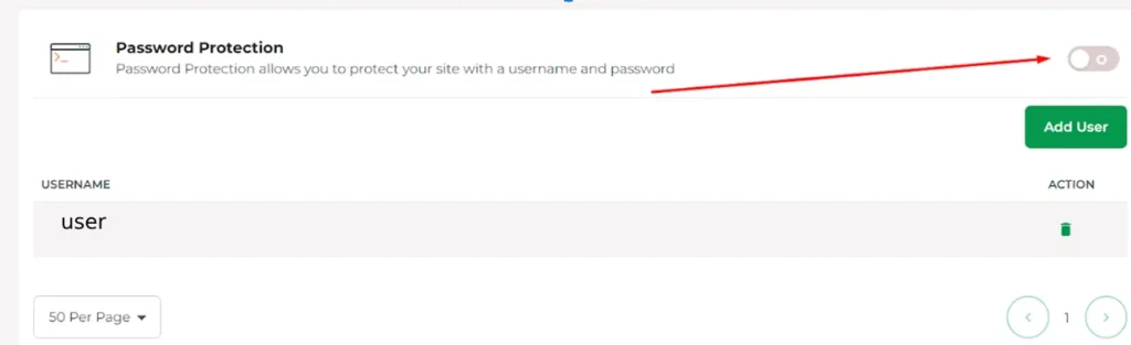 After that enable the password protection on the right.