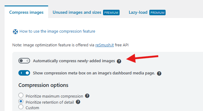 WP-Optimize can identify and compress images according to your chosen Lossy or Lossless settings