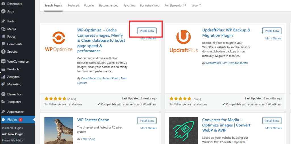 Please navigate to Plugins > Add New and then search for the plugin.