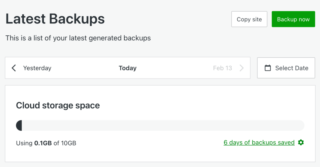 To initiate a backup immediately, simply click the Backup now button.