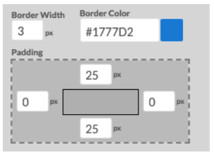 Selecting the top, bottom, left, and right padding in pixels.