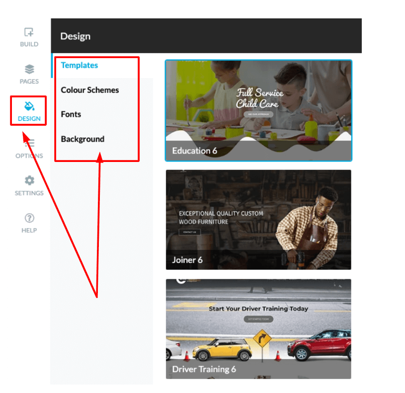 Choose the element you need from the drop-down menu.