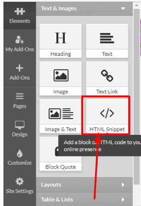 Select HTML Snippet.