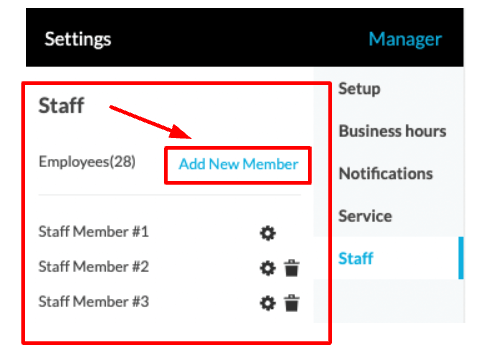 Click Add New Member to include staff members that the public can arrange appointments with.