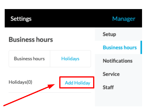 Add a holiday or create a list of holidays when you will not be available.