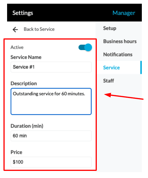 If you wish to charge for an appointment, you can enter the set price in this field.
