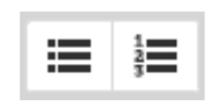 The bullets and numbering buttons let you apply bulleted or numbered lists to your text.