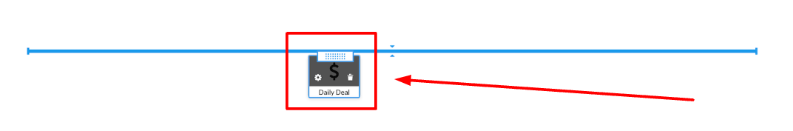 Place the Daily Deals app on a page, then drag and drop the element on a blue area of your page.