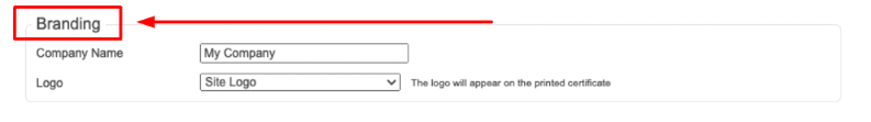 Below the button's configuration, you can also update your branding details.