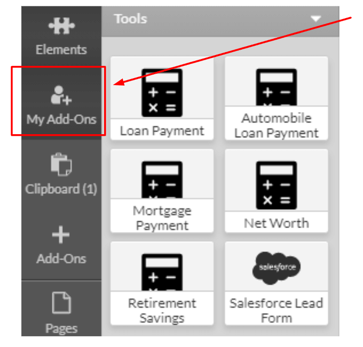 The Financial Calculator widget will now be added to your My Add-Ons.