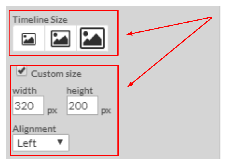 Select the desired size for your stream.